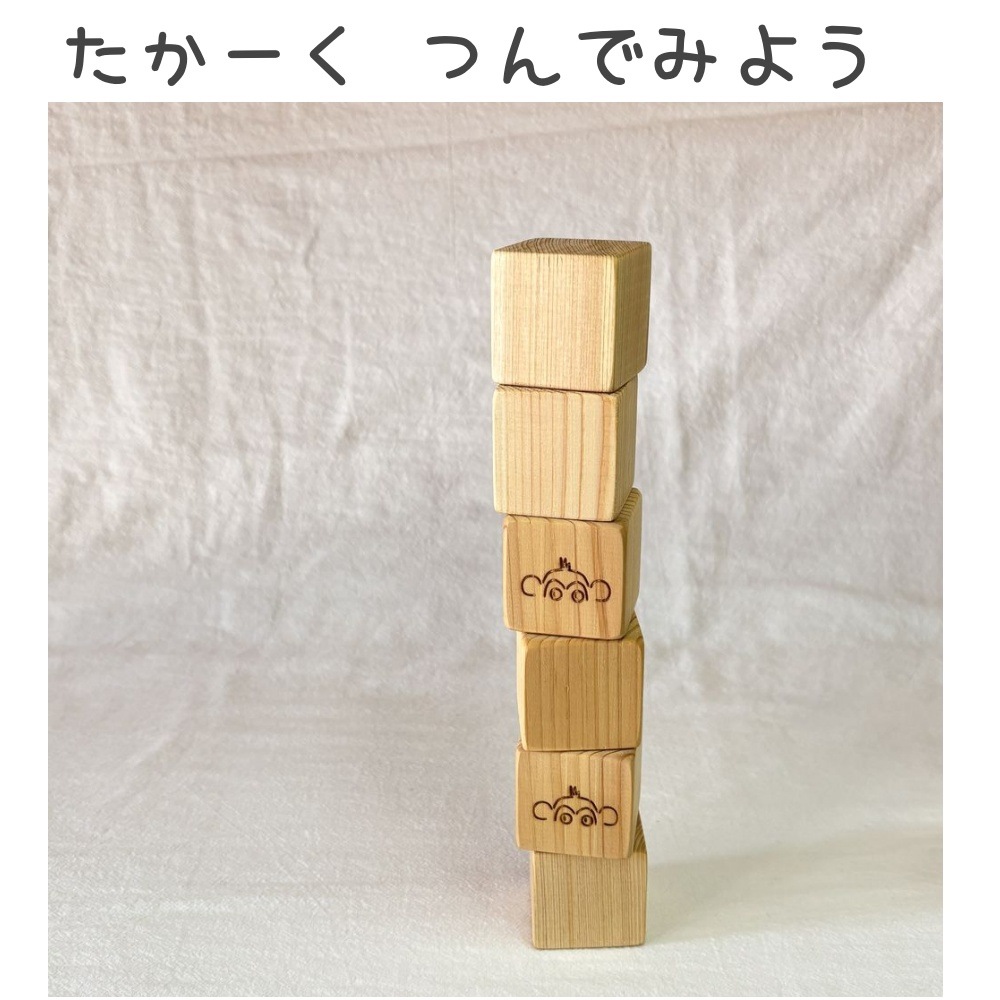 【名入れ】ひのきのはじめてつみき 日本製 木のおもちゃ 木製 木箱付き