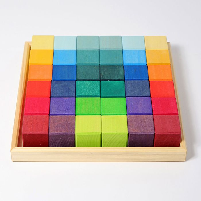 グリムス社 にじのキューブ・小・36pcs GM43110 積み木 はじめてのつみき