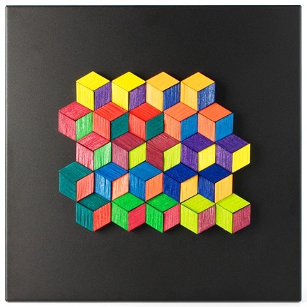 プレイアブルアート マグネットレリーフ ダイア 72 ベリデザインの造形アート立体的な木片 マグネット