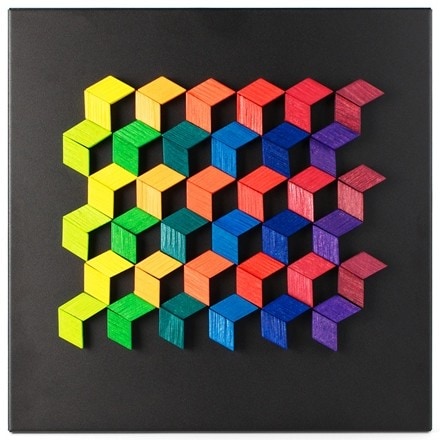 プレイアブルアート マグネットレリーフ ダイア 72 ベリデザインの造形アート立体的な木片 マグネット