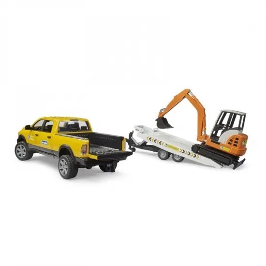 bruder ブルーダー Ram レンタルサービス ＆ ミニショベル BR02546 正規販売店 正規輸入品 はたらくくるま ドイツ ミニカー 乗り物 働く車 おもちゃ ごっこ遊び 誕生日 男の子 おうち時間 外遊び 子供 サイズ 大きい 大きめ