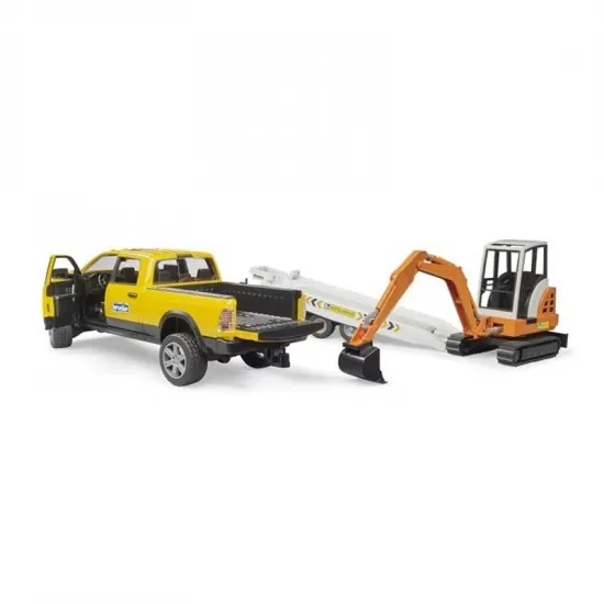 bruder ブルーダー Ram レンタルサービス ＆ ミニショベル BR02546 正規販売店 正規輸入品 はたらくくるま ドイツ ミニカー 乗り物 働く車 おもちゃ ごっこ遊び 誕生日 男の子 おうち時間 外遊び 子供 サイズ 大きい 大きめ