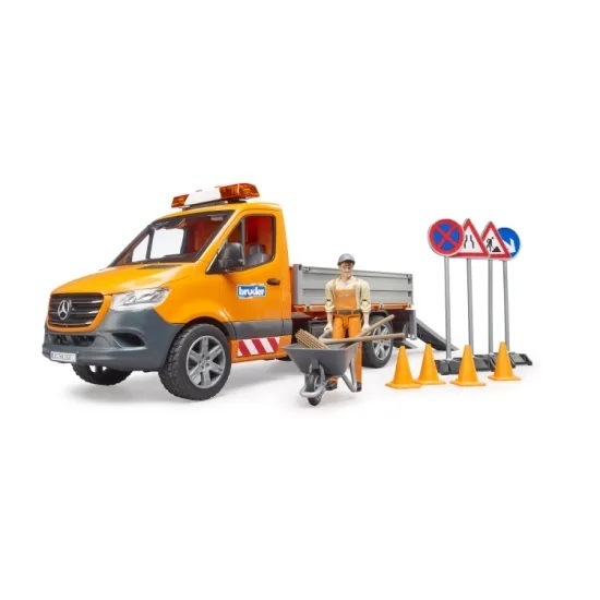 bruder ブルーダー MB 工事作業車セット フィギュア付き BR02677 正規販売店 正規輸入品 はたらくくるま ドイツ ミニカー 乗り物 働く車 おもちゃ ごっこ遊び 誕生日 男の子 おうち時間 外遊び 子供 サイズ 大きい 大きめ