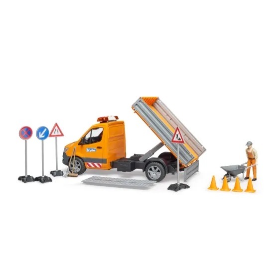 bruder ブルーダー MB 工事作業車セット フィギュア付き BR02677 正規販売店 正規輸入品 はたらくくるま ドイツ ミニカー 乗り物 働く車 おもちゃ ごっこ遊び 誕生日 男の子 おうち時間 外遊び 子供 サイズ 大きい 大きめ