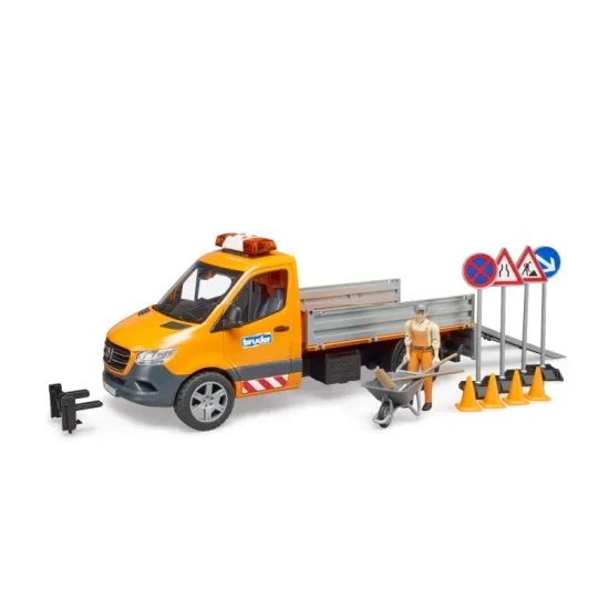 bruder ブルーダー MB 工事作業車セット フィギュア付き BR02677 正規販売店 正規輸入品 はたらくくるま ドイツ ミニカー 乗り物 働く車 おもちゃ ごっこ遊び 誕生日 男の子 おうち時間 外遊び 子供 サイズ 大きい 大きめ