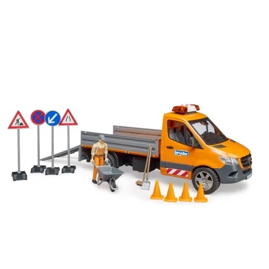 bruder ブルーダー MB 工事作業車セット フィギュア付き BR02677 正規販売店 正規輸入品 はたらくくるま ドイツ ミニカー 乗り物 働く車 おもちゃ ごっこ遊び 誕生日 男の子 おうち時間 外遊び 子供 サイズ 大きい 大きめ