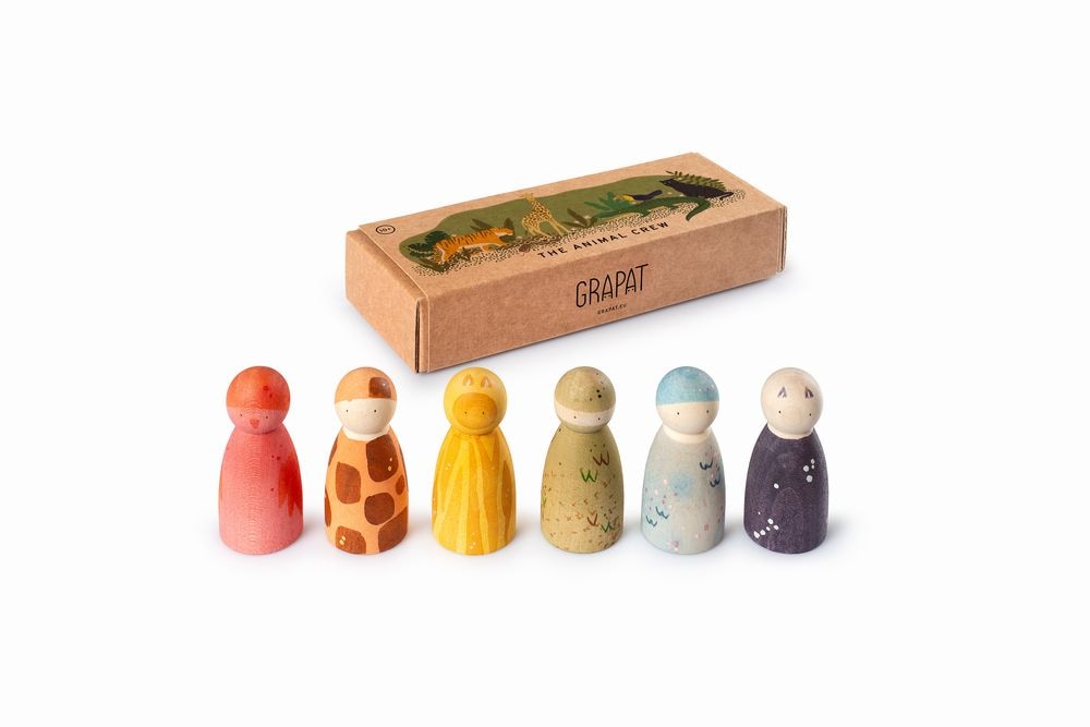 グラパット アニマルクルー 動物たち Nins 国内正規品 正規輸入品 GRAPAT 木のおもちゃ 木製玩具 グラパットまんだら スペイン 26-282 The Animal Crew