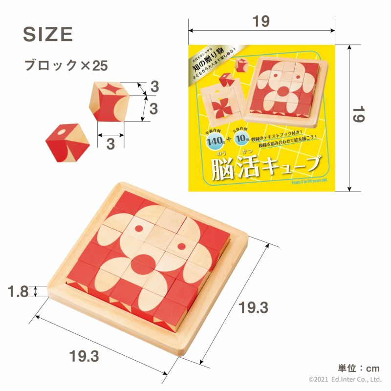 エドインター　脳活キューブ　知育玩具　パズル　積み木　グッド・トイ受賞