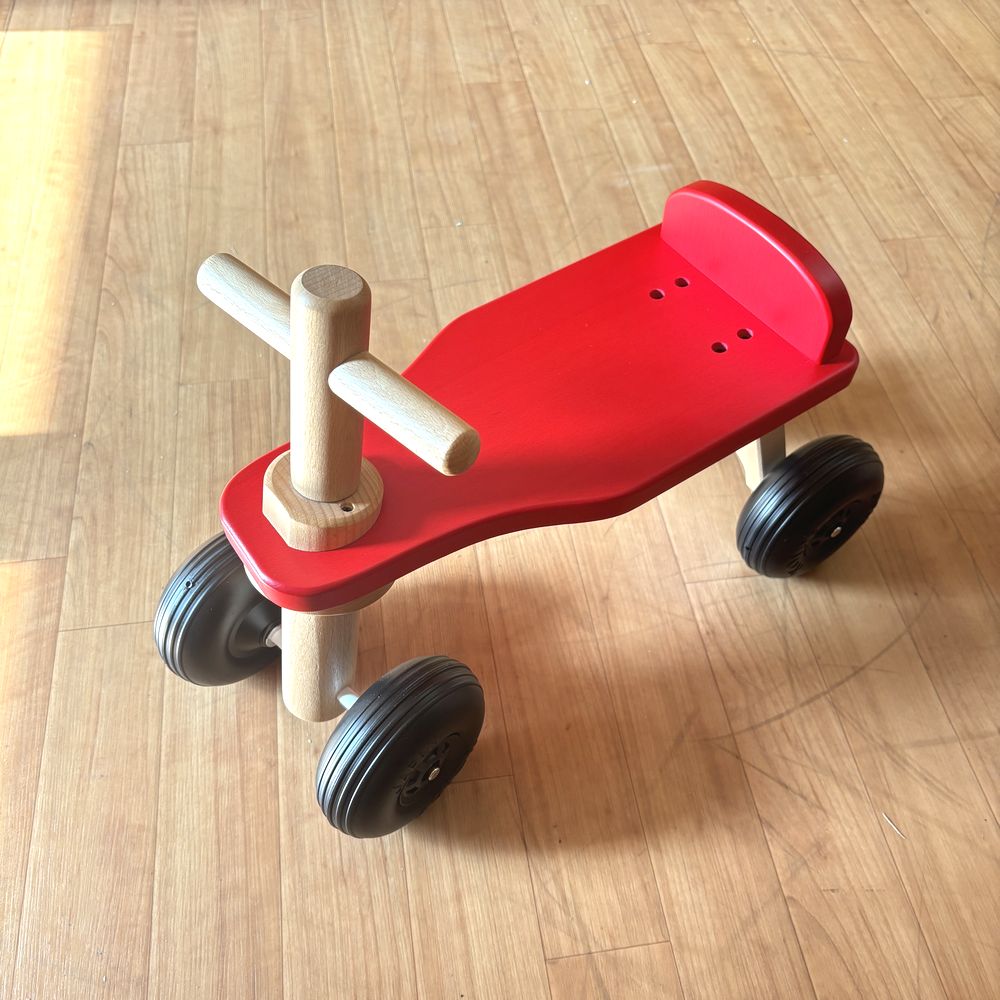 KOIDE コイデ東京 日本製 マイカー 室内用 木製四輪車 木製バイク 乗用玩具 乗り物木のおもちゃ プッシュバイク 1歳誕生日プレゼント  M20