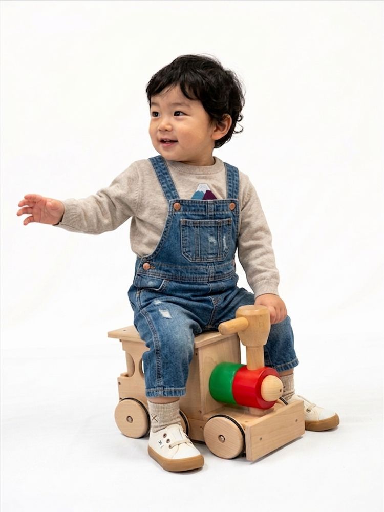 KOIDE コイデ東京 日本製 ぶなの木 キンコンロコ 木のおもちゃ 乗用玩具 手押し車 機関車 1歳 2歳 誕生日プレゼント M72
