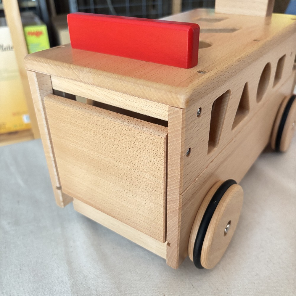 KOIDE コイデ東京 日本製 ぶなの木 乗用バス 木のおもちゃ 乗用玩具 手押し車 かたはめ 積み木1歳 2歳 誕生日プレゼント M21