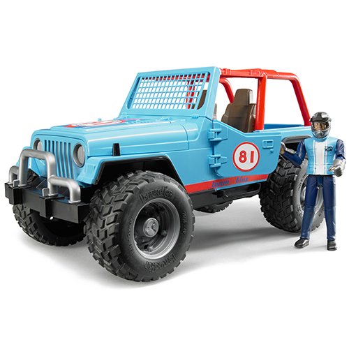 bruder ブルーダー ジープ Jeep クロスカントリーレーサー フィギュア付き BLUE BR02541 正規販売店 正規輸入品 はたらくくるま ドイツ ミニカー 乗り物 働く車 おもちゃ ごっこ遊び 誕生日 男の子 おうち時間 外遊び 子供 サイズ 大きい 大きめ
