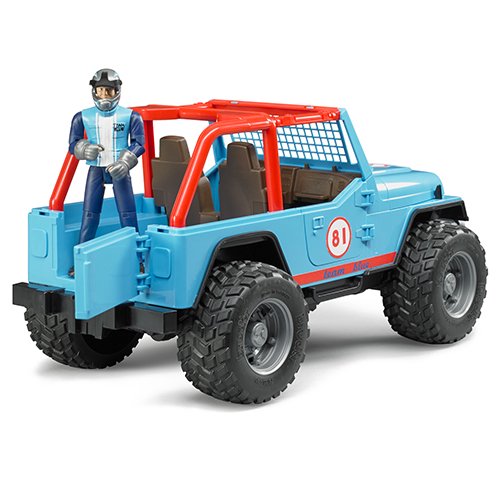 bruder ブルーダー ジープ Jeep クロスカントリーレーサー フィギュア付き BLUE BR02541 正規販売店 正規輸入品 はたらくくるま ドイツ ミニカー 乗り物 働く車 おもちゃ ごっこ遊び 誕生日 男の子 おうち時間 外遊び 子供 サイズ 大きい 大きめ