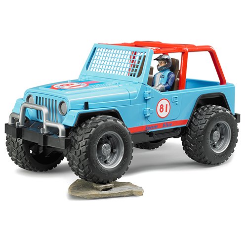 bruder ブルーダー ジープ Jeep クロスカントリーレーサー フィギュア付き BLUE BR02541 正規販売店 正規輸入品 はたらくくるま ドイツ ミニカー 乗り物 働く車 おもちゃ ごっこ遊び 誕生日 男の子 おうち時間 外遊び 子供 サイズ 大きい 大きめ