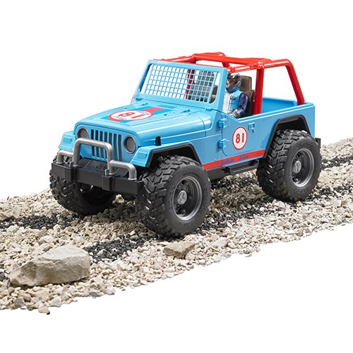 bruder ブルーダー ジープ Jeep クロスカントリーレーサー フィギュア付き BLUE BR02541 正規販売店 正規輸入品 はたらくくるま ドイツ ミニカー 乗り物 働く車 おもちゃ ごっこ遊び 誕生日 男の子 おうち時間 外遊び 子供 サイズ 大きい 大きめ