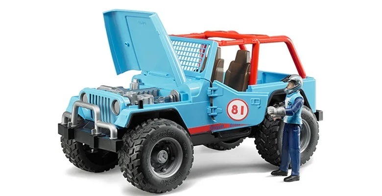 bruder ブルーダー ジープ Jeep クロスカントリーレーサー フィギュア付き BLUE BR02541 正規販売店 正規輸入品 はたらくくるま ドイツ ミニカー 乗り物 働く車 おもちゃ ごっこ遊び 誕生日 男の子 おうち時間 外遊び 子供 サイズ 大きい 大きめ