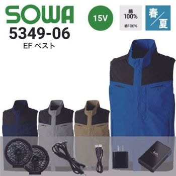 桑和 SOWA 18202 18221 スリムファンバッテリーセット(バッテリー1個