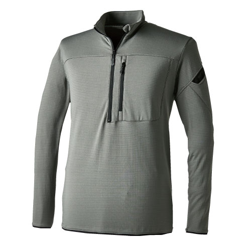 TSデザイン 85251 長袖ジップシャツ 秋冬 ストレッチ 裏起毛 2023新作