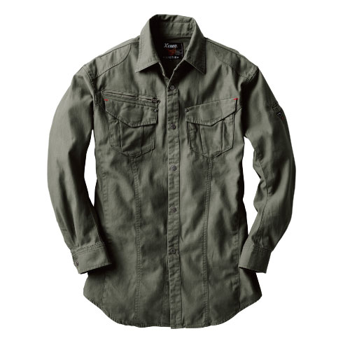 ジーベック 現場服 2153 長袖シャツ 綿100% オールシーズン XEBEC