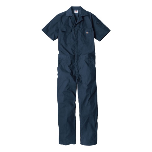 **taku**Dickies 半袖つなぎ ネイビー+ベージュ 2XL R ディッキーズ Dickies D-6702 ストレッチ半袖つなぎ 春夏 ストレッチ
