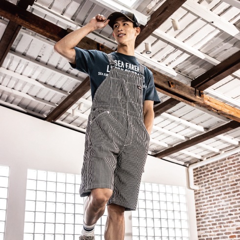ディッキーズ Dickies D-7103 ストレッチヒッコリーオーバーオール