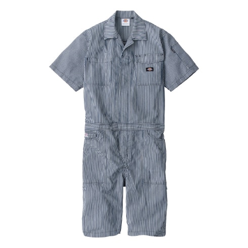 ディッキーズ Dickies D-7104 ストレッチヒッコリー半袖つなぎ