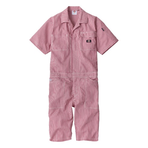 ディッキーズ Dickies D-7104 ストレッチヒッコリー半袖つなぎ