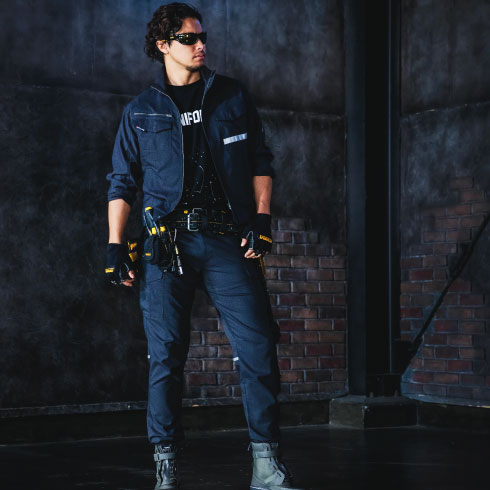 バートル　作業着 春夏用]バートル 9096 ストレッチ制電半袖ジャケット(03-9096