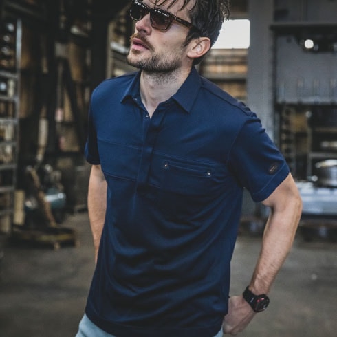 Eve Under Blue 半袖ポロシャツ 黒 Eve Under Blue 半袖ポロシャツ 黒