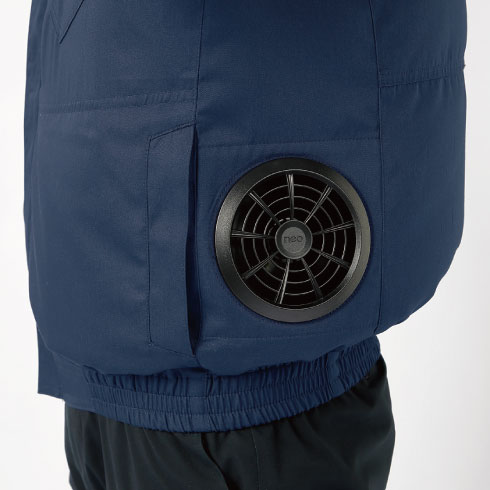 R2194空調服 空調作業服 長袖バッテリー ファン付き ネイビー2XL/3XL ONE STEP セール 在庫限り 空調服 空調ウェア 空調作業服 長袖