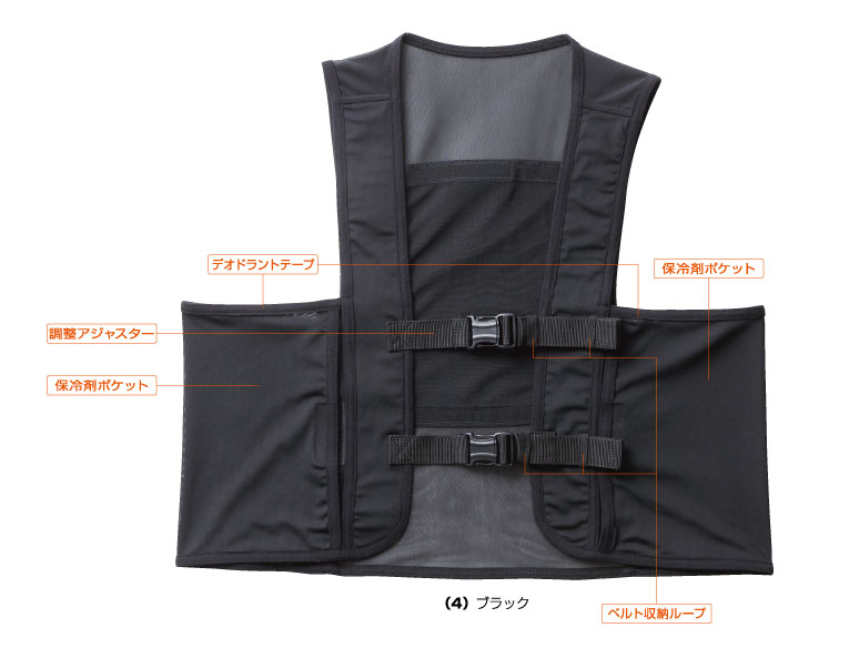 桑和 SOWA 80056 アイスベスト ファン付き 春夏 保冷剤ベスト (保冷剤3