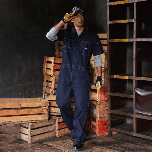 コーコス] 作業服 Dickies ディッキーズ デニム つなぎ D-756