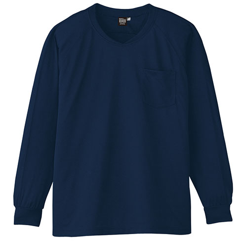 コーコス信岡 CO-COS A-668 長袖VネックTシャツ 春夏 吸汗速乾