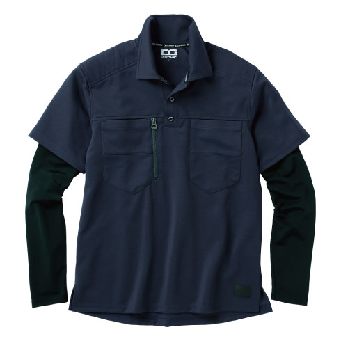 クロダルマ DG814 D.GROW フェイクレイヤードポロシャツ 春夏