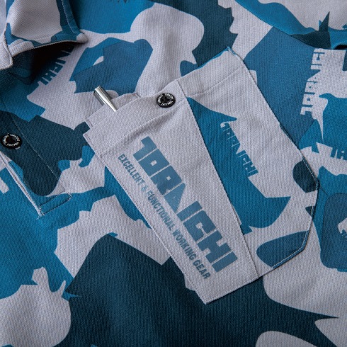 寅壱 5992-614 迷彩柄長袖ポロシャツ 秋冬 吸汗速乾 2024新作｜作業着