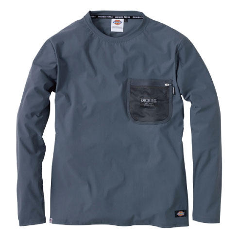 ディッキーズ Dickies D-788 長袖Tシャツ ストレッチ 左胸