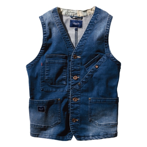 桑和 1472-16 デニムベスト 秋冬 ストレッチ 2024新作｜作業着・作業服の