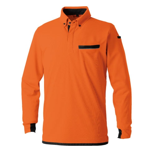 桑和 7335-50 長袖ボタンダウンポロシャツ オールシーズン JIS