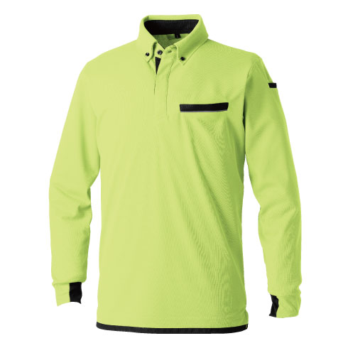 桑和 7335-50 長袖ボタンダウンポロシャツ オールシーズン JIS