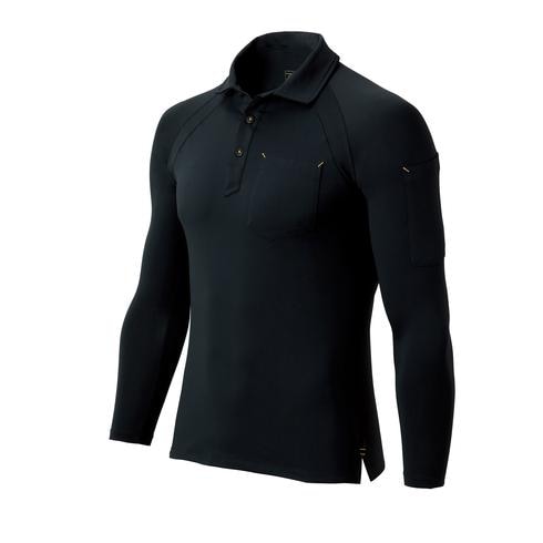 anrealage homme 長袖ポロシャツ 黒/白 クロダルマ 25452 長袖ポロシャツ(脇スリット) オールシーズン