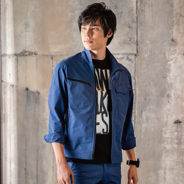 ジーベック XEBEC 1714 長袖ブルゾン ストレッチ 帯電防止 春夏 2022新