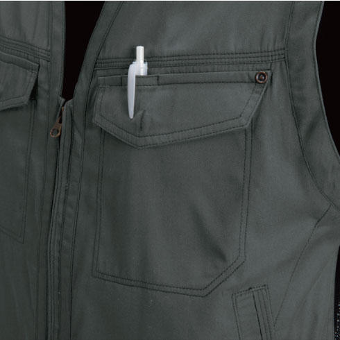 バートル 1104 サマーベスト 春夏 ライトチノ素材 制電ケア 裏面全面