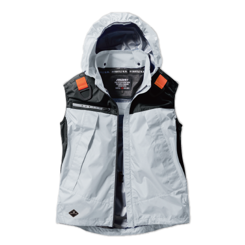 LL 空調服作業服　シルバー色ベスト　BURTLEバッテリー付き BURTLE (2025年新モデル) 24V バートル セット ベスト