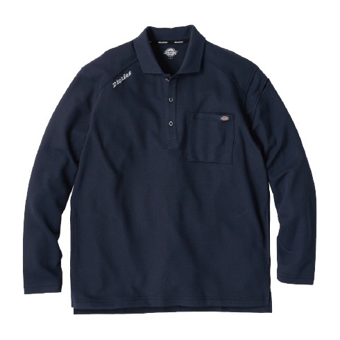 ディッキーズ Dickies D-6118 T/C鬼鹿の子 長袖ポロ 接触冷感 UVカット 高