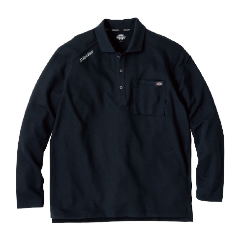 ディッキーズ Dickies D-6118 T/C鬼鹿の子 長袖ポロ 接触冷感 UVカット 高