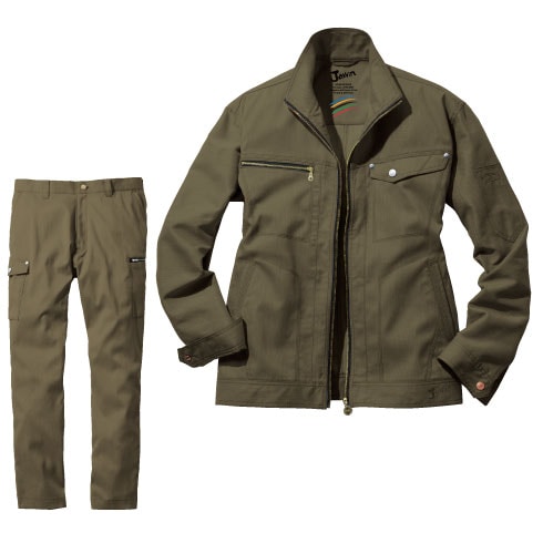 Jawin 57100 57102 上下セット 長袖ブルゾン カーゴパンツ ストレッチ Jawin 57100 57102 上下セット 長袖ブルゾン カーゴパンツ ストレッチ
