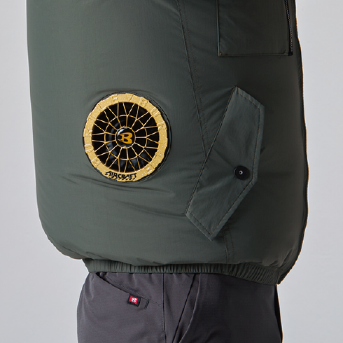 新品 バートル フルセット 作業服 空調服 AC09-1 AC1156 XL 緑 バートル AC1156 半袖ブルゾン ファン付き作業服セット BURTLE