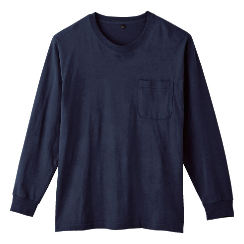 桑和 SOWA 6645-52 長袖Tシャツ 綿100％ ストレッチ 胸ポケット付き 消