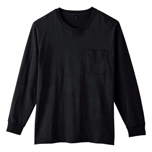 桑和 SOWA 6645-52 長袖Tシャツ 綿100％ ストレッチ 胸ポケット付き 消