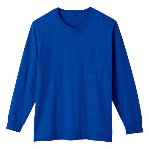 桑和 SOWA 6645-52 長袖Tシャツ 綿100％ ストレッチ 胸ポケット付き 消